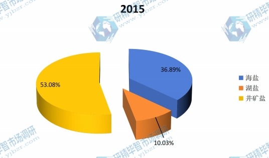 2015年全球不同種類鹽產(chǎn)量的市場份額 2015年全球不同種類鹽產(chǎn)量的市場份額