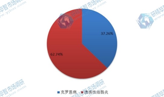 中國2016年不同應(yīng)用炎癥性腸病藥物銷量(千個)市場份額 中國2016年不同應(yīng)用炎癥性腸病藥物銷量(千個)市場份額